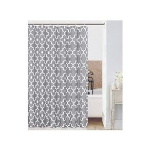 Comfort Bay Fabric Shower Curtain- Morocco Pearl Silver Grey pattern- 72 X 84in.